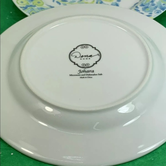 ⭐️2 Dena Home Johara Salad Plates Blue Green Ikat Pattern - Picture 2 of 7
